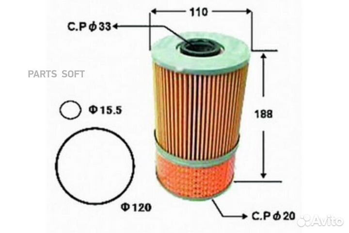 Azumi OE23358 Фильтр масляный элемент