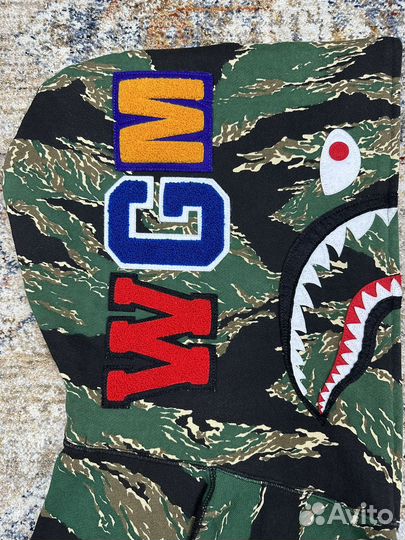 Bape Tiger Camo Shark Full Zip Hoodie