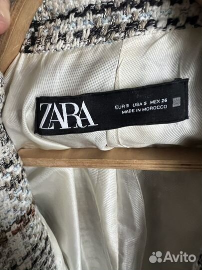 Твидовый женский пиджак Zara 44 размер