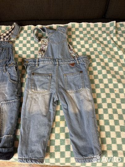 Джинсовый комбинезон утепленный р. 80