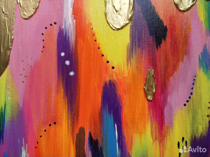 Картина абстракция акрилом на холсте, 50 на 50 см