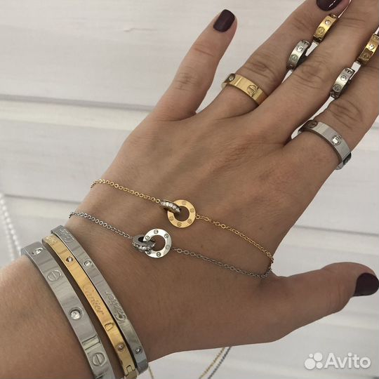 Комплект Love цвет золото стиль Cartier