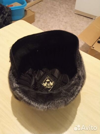 Формовка мужская шапка из меха нерпы темно серый