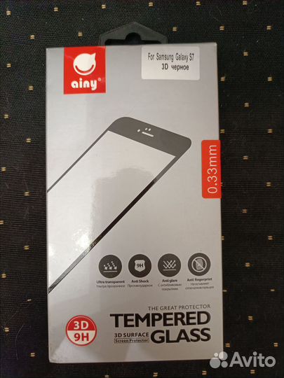 Защитное стекло на телефон Samsung S7 3D черное