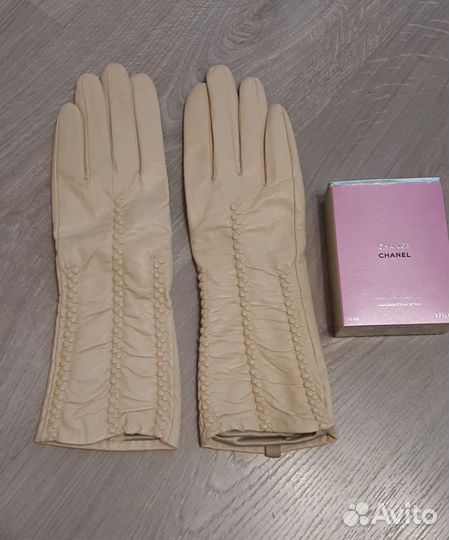 Новые кожаные перчатки, р. 7,5