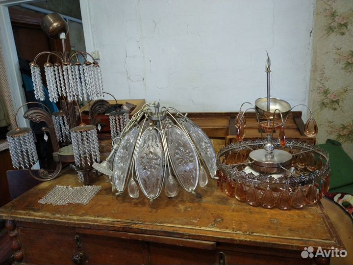 Хрустальная люстра искра + бра