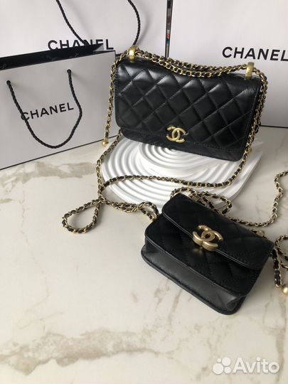 Сумка Chanel натуральная кожа кольца оригинал