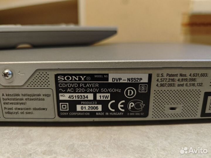 CD/DVD sony dvp-ns52p б/у