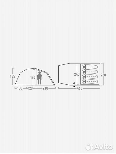 Четырехместная палатка (абсолютно новая )