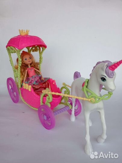 Карета для барби, карета с лошадью +подарок кукла
