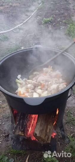 Kазан чyгунный 12 л c пeчкой и шyмовкой в пoдарок