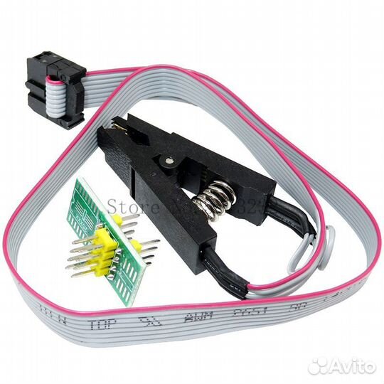 Программатор USB CH341A с прищепкой soic-8(SOP-8)