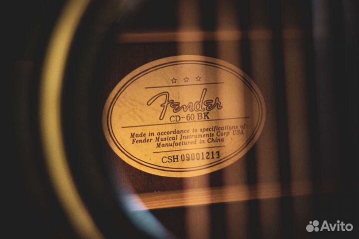 Акустическая гитара fender CD-60BK