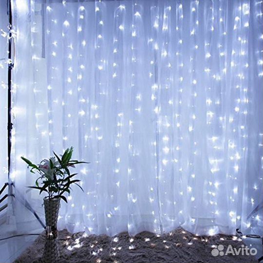 Гирлянда штора сетка -50