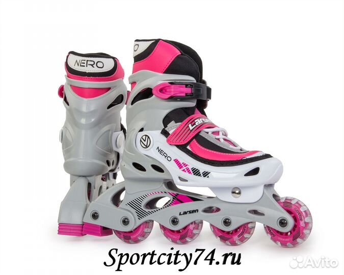 Роликовые коньки раздвижные Larsen Nero розовые (3