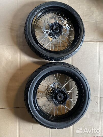 Колеса мотард комплект 17/17(диски алюминий перед