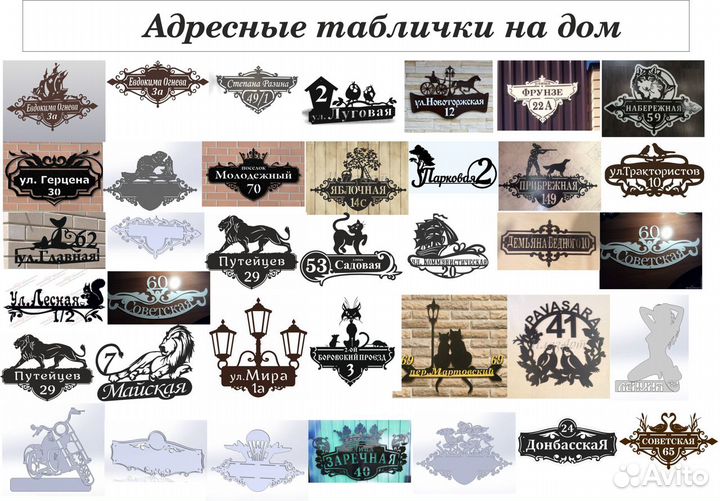 Адресная табличка, мангалы. Лазерная резка