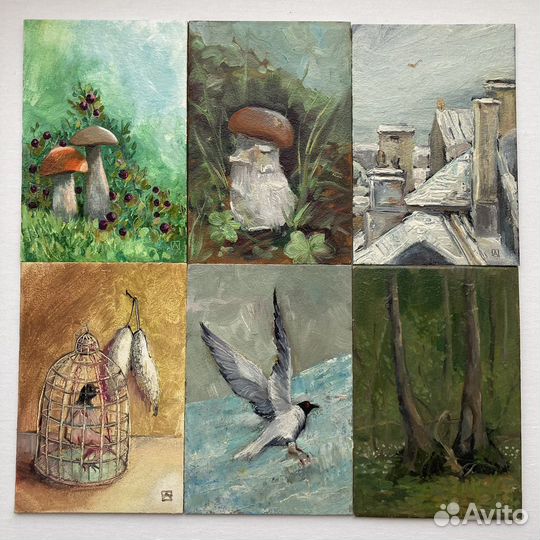 Миникартины маслом авторские