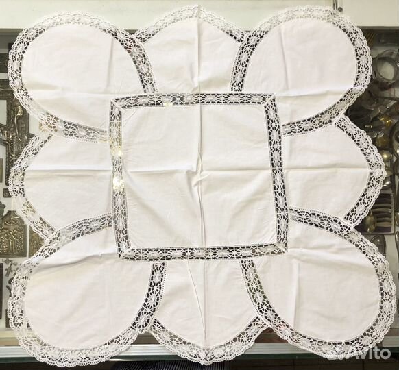 Винтажная скатерть, салфетка 80х80см