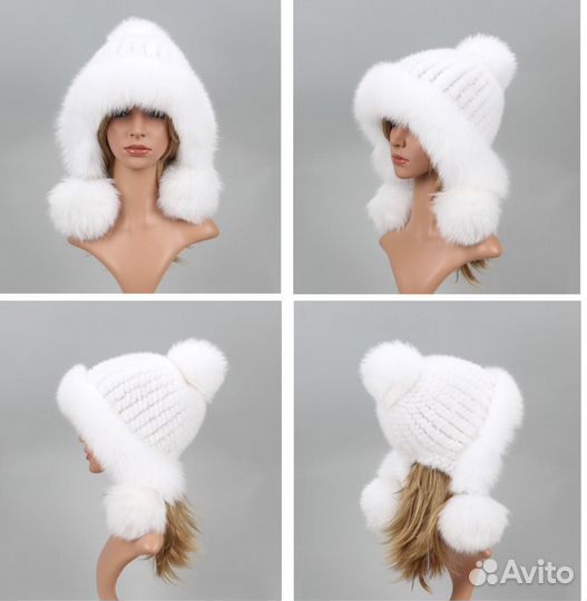 Шапка женская новая натур. мех, 55-60 размер