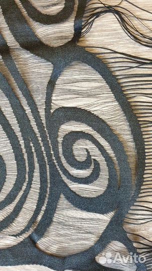 Ажурная гардина/ занавес чёрного цвета