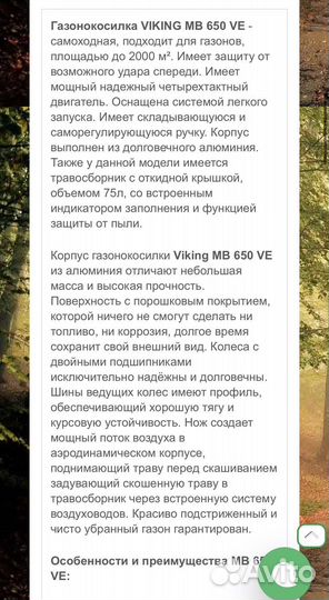 Газонокосилка Viking MB 650 в Аренду или продажу