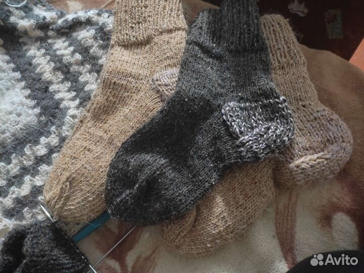 Носки шерстяные вязаные