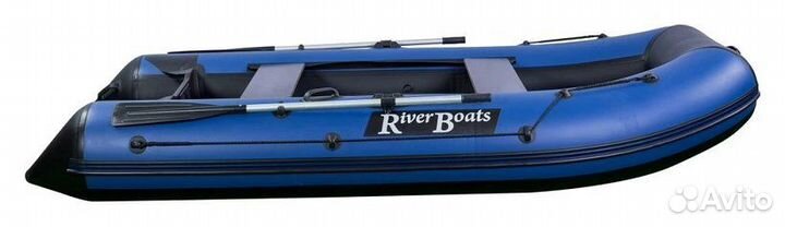 Лодка RiverBoats 370 черно-синий (с усилением по б
