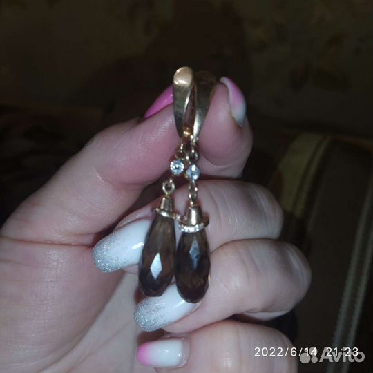 Серьги золото