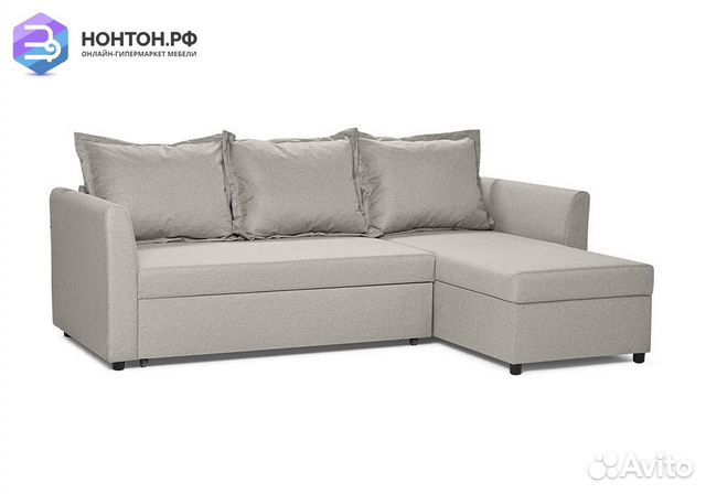 Диван угловой дельфин Монца светло-коричневый