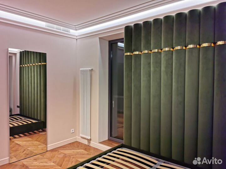 Мягкие стеновые панели - полукруглые с латунью