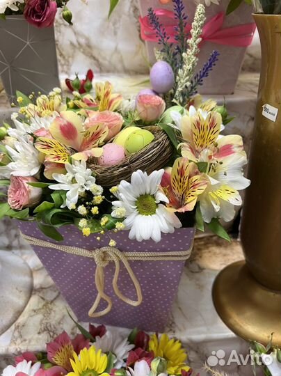 Букет цветов в коробке