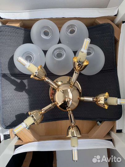 Люстра rivoli Beat 5 x 3 BT, золото