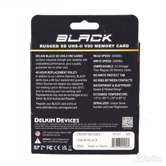 Карта памяти Delkin Devices Black Rugged sdxc 256