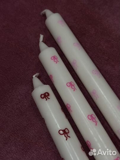 Свечи столовые Pinterest с бантиками