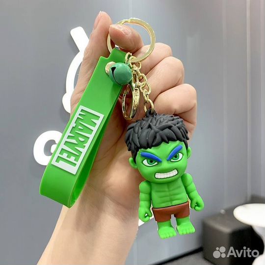 Брелок для ключей на рюкзак Халк marvel