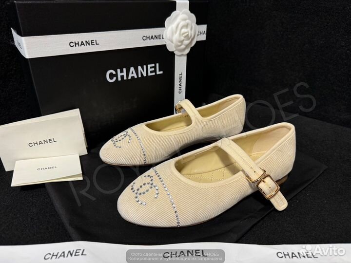 Балетки босоножки женские Chanel