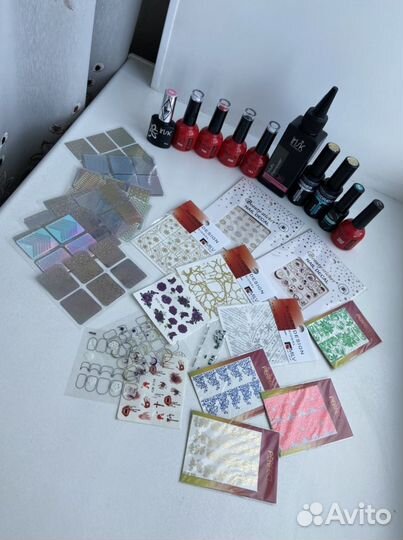 Все для маникюра набор (гель-лак, наклейки)