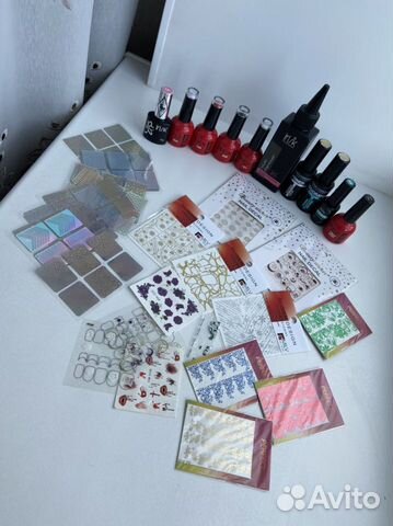 Все для маникюра набор (гель-лак, наклейки)