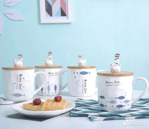 Кружка в комплекте с крышкой и ложкой