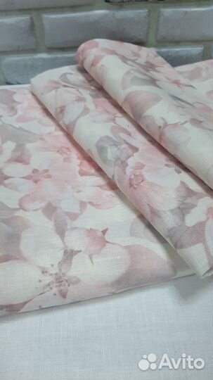 Ткань льняная.260см.Белорусский лен.Яблоневый цвет