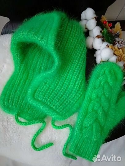 Шапка ушанка,варежки и бактус