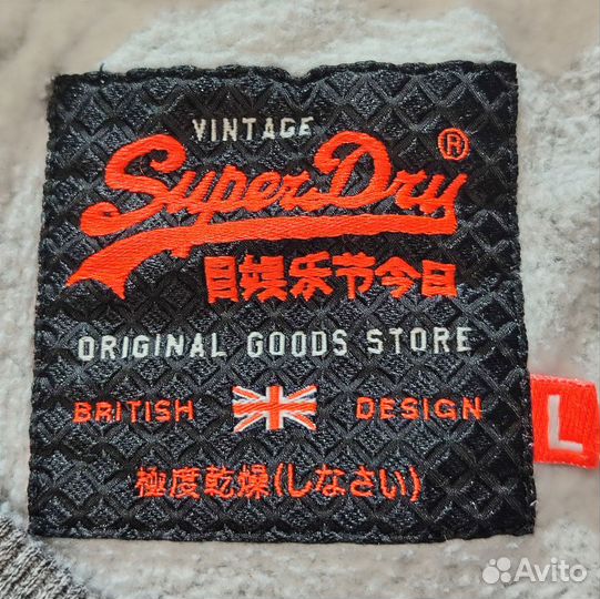 Super Dry L тёплый свитшот Англия