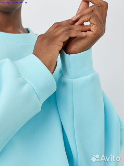 Свитшот укороченный Nike oversize Бирюзовый