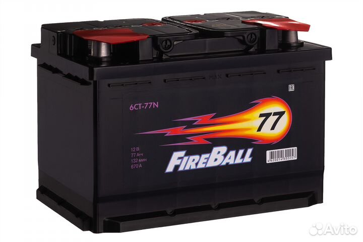 Аккумулятор автомобильный fire ball 6ст-77 (1) N