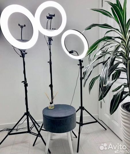 Кольцевая лампа + усиленный штатив 210 см гарантия