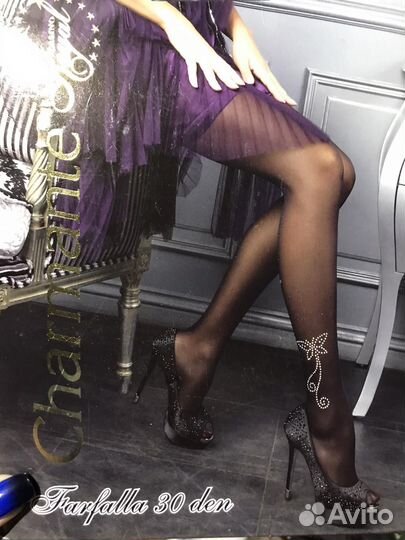 Колготки с рисунком из страз