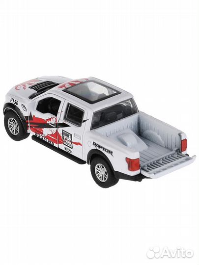 Машина Ford F150 Raptor Спорт 12 см белая металл инерция Технопарк F150RAP-12SRT-WH