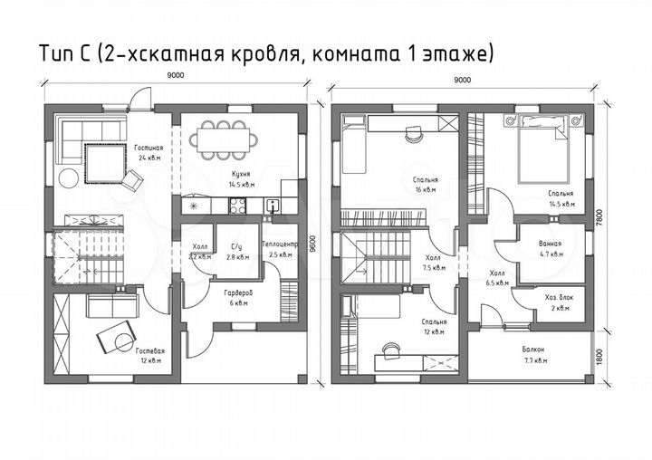 Коттедж 150 м² на участке 10 сот.