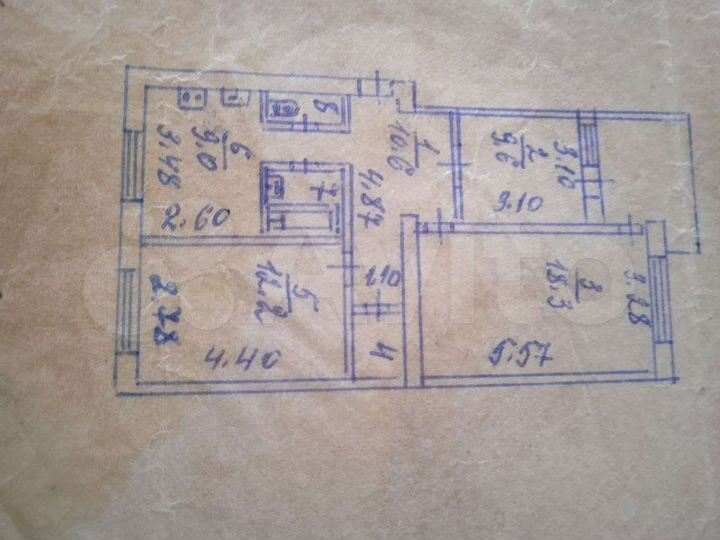 3-к. квартира, 65,3 м², 1/5 эт.